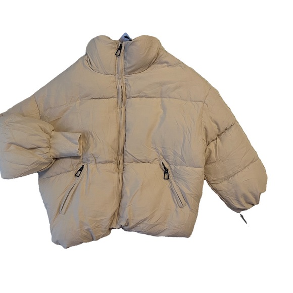 KYL Winter Puffer Jacket Oversized ZipUp Quilted Puffy Bubble Short Down Size XS - Picture 3 of 5